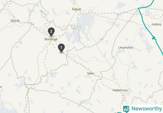 Karta över väderstationer i artikeln