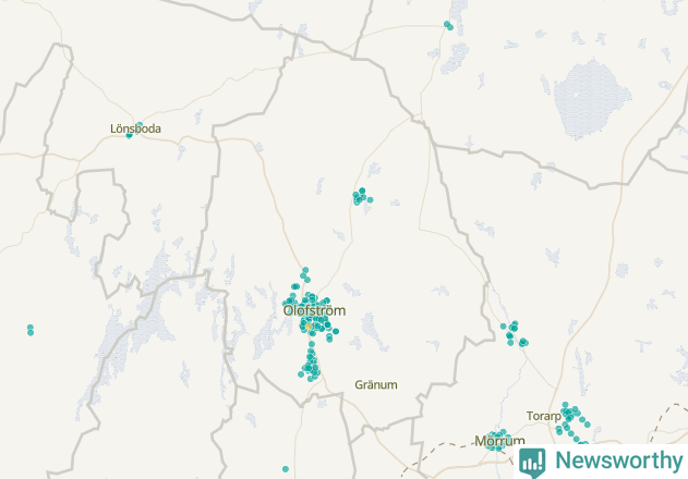Karta över Olofströms kommun