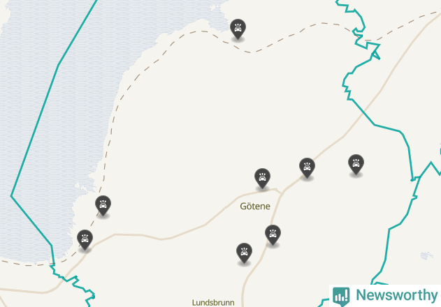 Karta över viltolyckor i Götene kommun