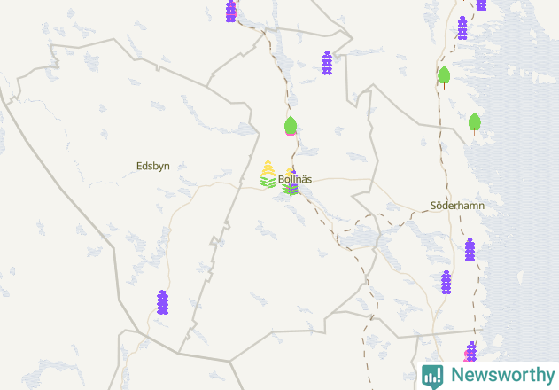 Karta över Bollnäs kommun