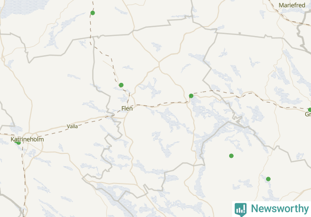 Karta över Flens kommun