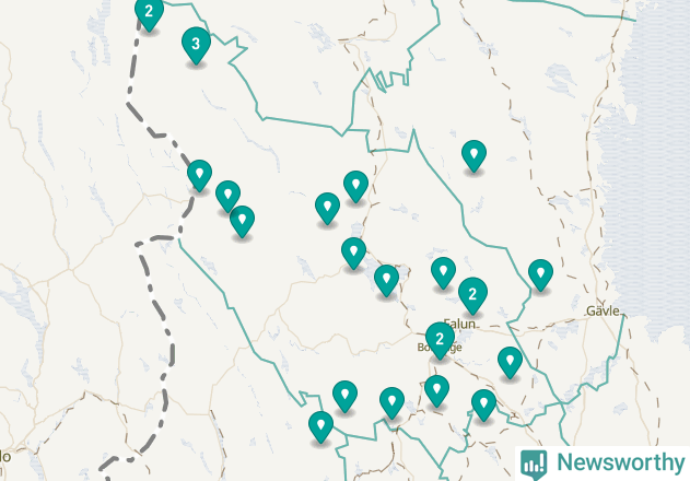 Karta över Gagnefs kommun