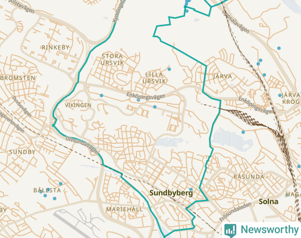 Karta över Sundbybergs kommun