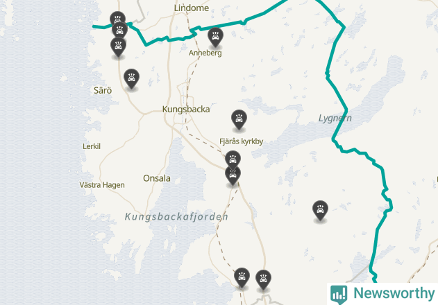 Karta över Kungsbacka kommun