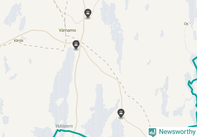 Karta över viltolyckor i Värnamo kommun