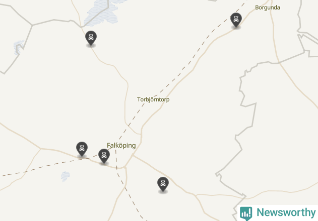 Karta över viltolyckor i Falköpings kommun