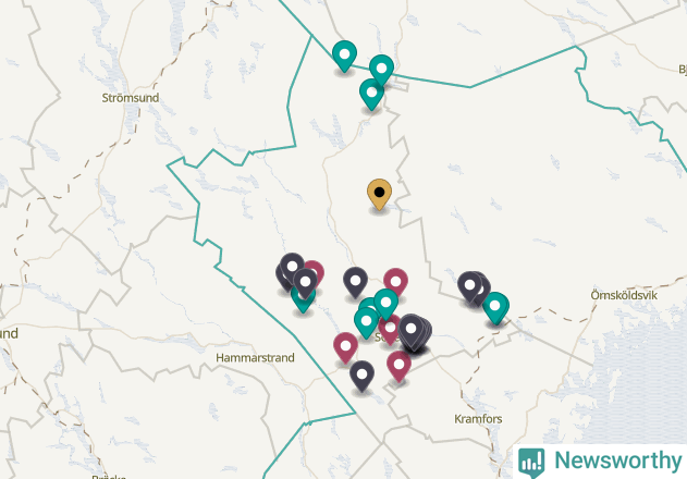 Karta över Sollefteå kommun