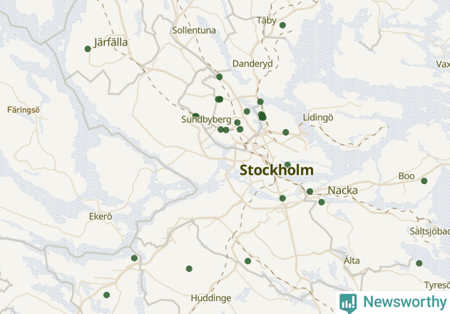 Karta över Stockholms kommun