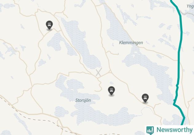 Karta över viltolyckor i Gnesta kommun