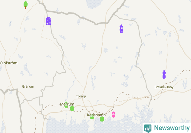 Karta över Karlshamns kommun