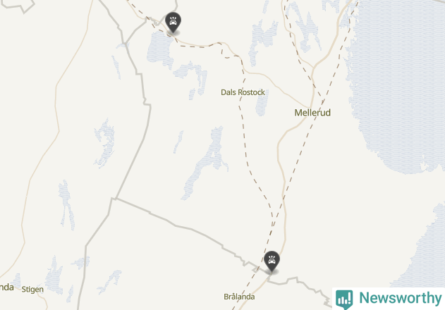 Karta över viltolyckor i Melleruds kommun