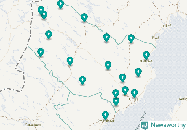 Karta över Vännäs kommun