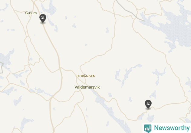 Karta över viltolyckor i Valdemarsviks kommun