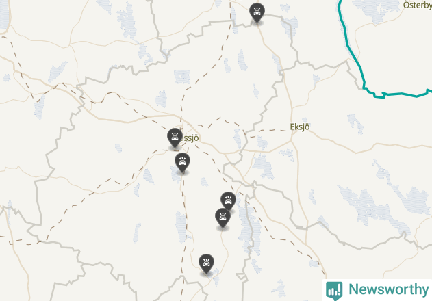 Karta över viltolyckor i Nässjö kommun