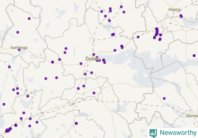 Karta över Örebro kommun