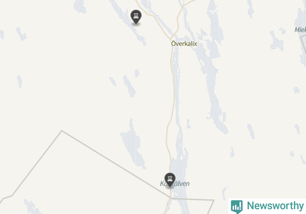 Karta över viltolyckor i Överkalix kommun