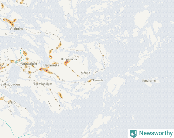 Karta över Värmdö kommun
