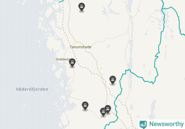 Karta över viltolyckor i Tanums kommun