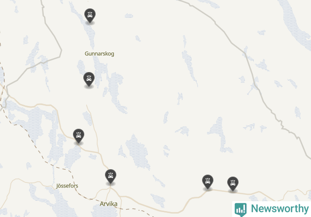 Karta över viltolyckor i Arvika kommun