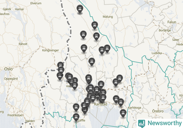 Karta över Värmlands län