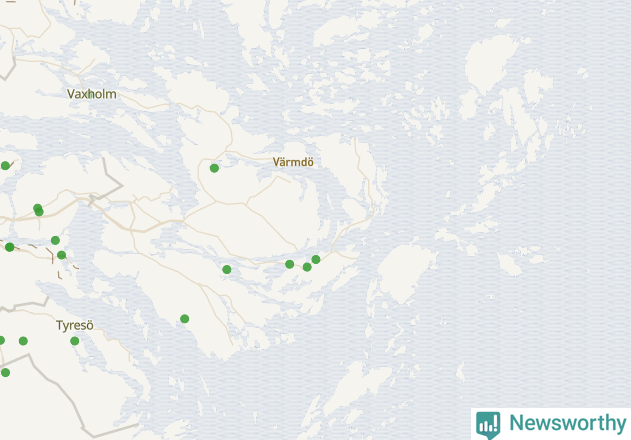 Karta över Värmdö kommun