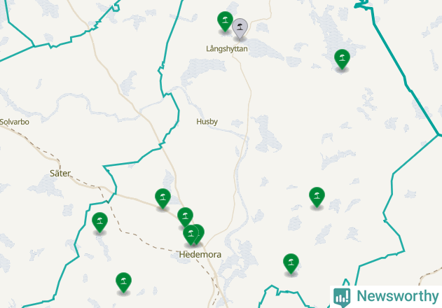 Karta över Hedemora kommun