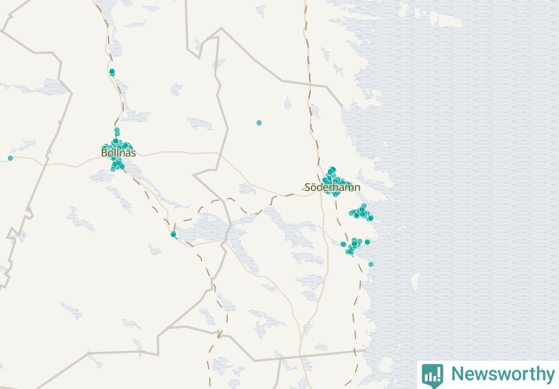 Karta över Söderhamns kommun