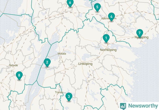 Karta över Linköpings kommun