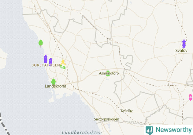 Karta över Landskrona kommun