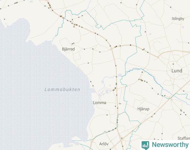 Karta över Lomma kommun