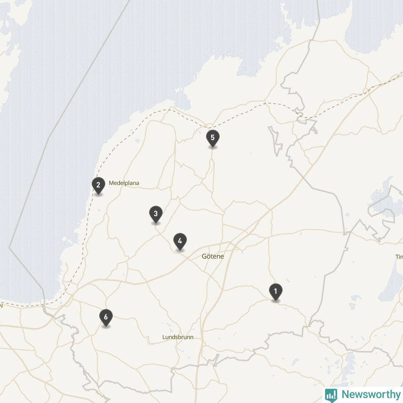 Karta över Götene kommun