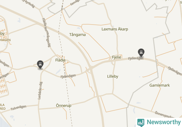 Karta över viltolyckor i Lomma kommun