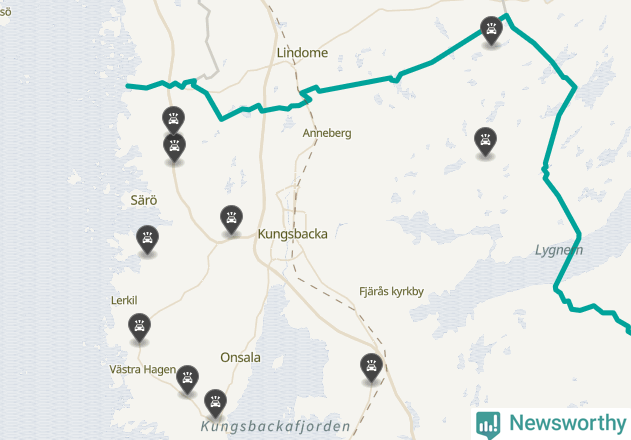 Karta över Kungsbacka kommun