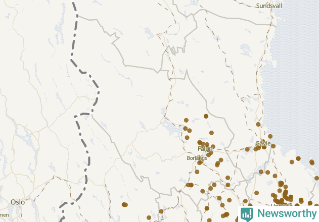 Karta över Dalarnas län