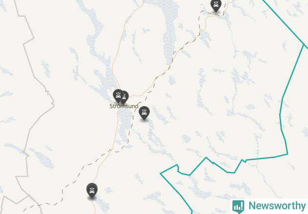 Karta över viltolyckor i Strömsunds kommun