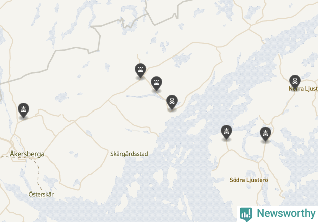 Karta över viltolyckor i Österåkers kommun
