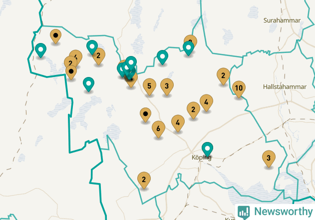 Karta över Köpings kommun