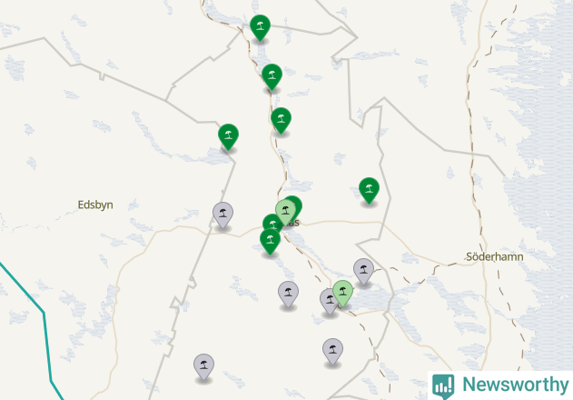 Karta över Bollnäs kommun