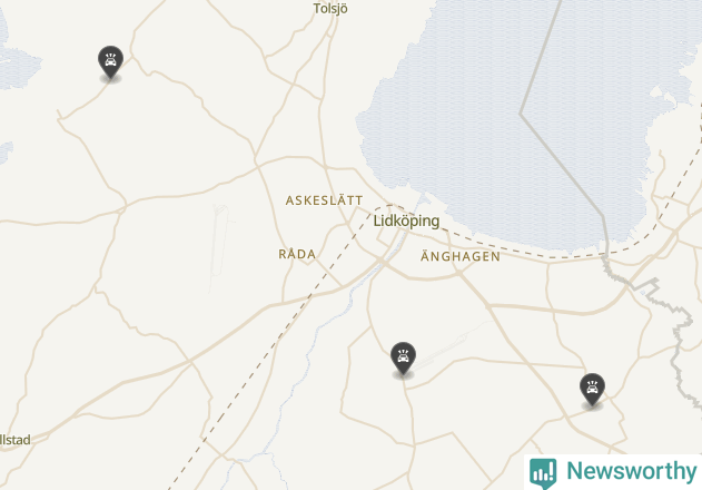 Karta över viltolyckor i Lidköpings kommun