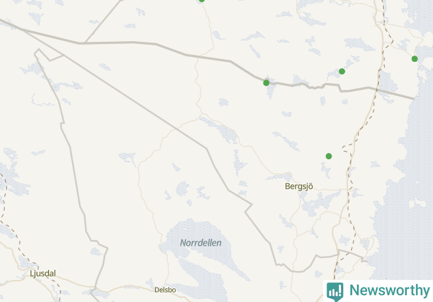 Karta över Nordanstigs kommun