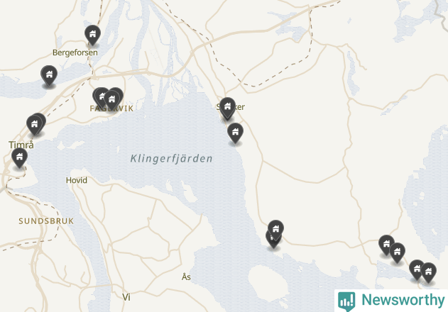 Karta över Timrå kommun