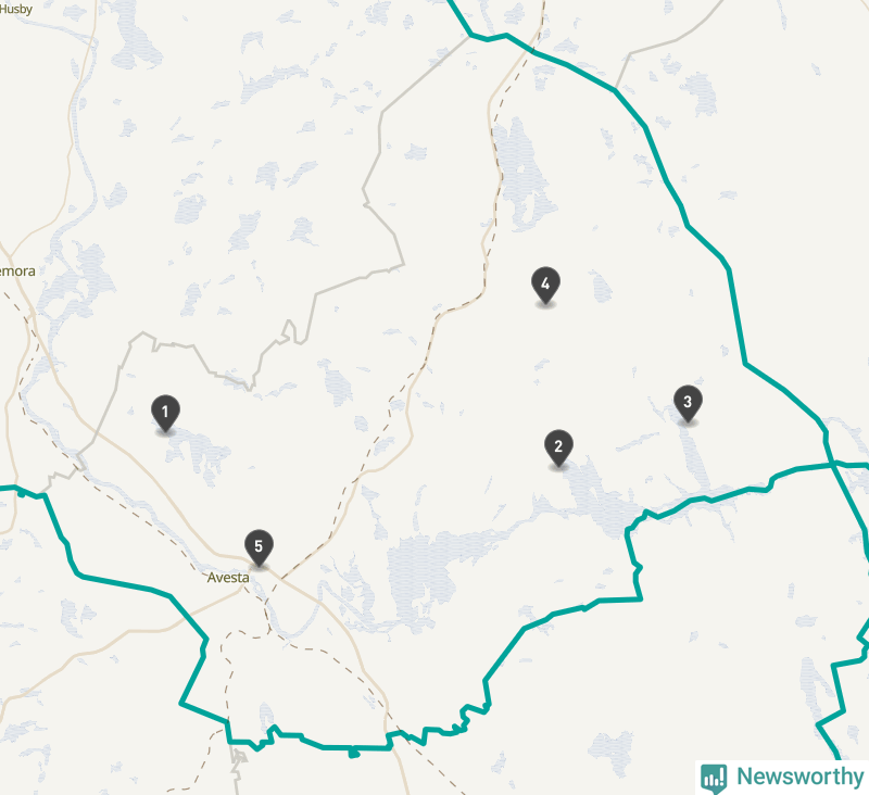 Karta över Avesta kommun