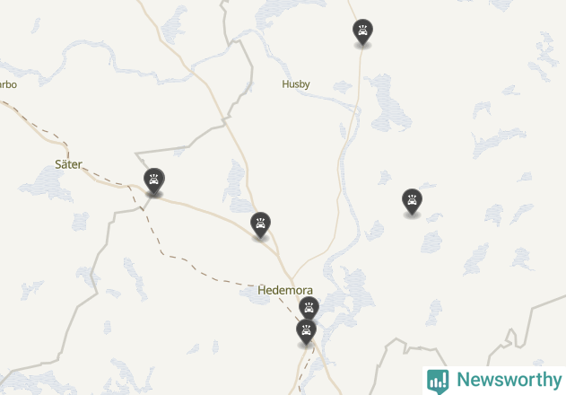 Karta över viltolyckor i Hedemora kommun