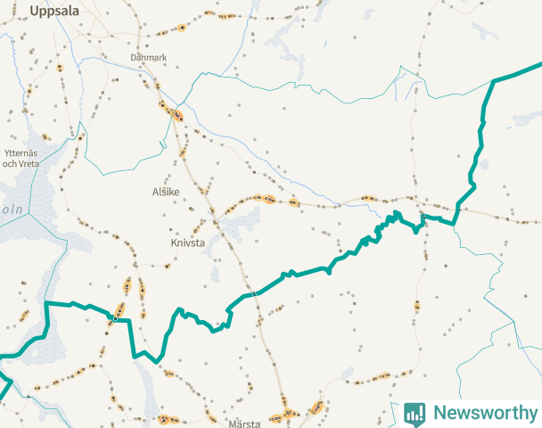 Karta över Knivsta kommun