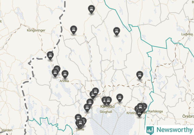 Karta över Värmlands län