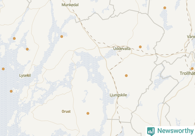 Karta över Uddevalla kommun