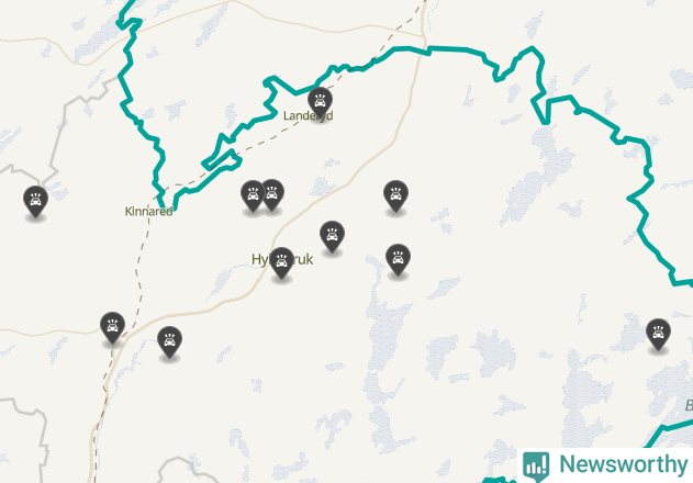 Karta över viltolyckor i Hylte kommun