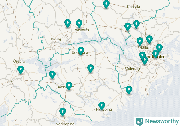 Karta över Flens kommun