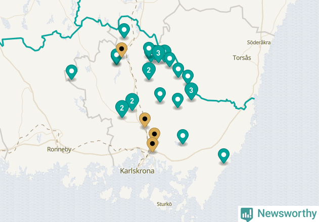 Karta över Karlskrona kommun