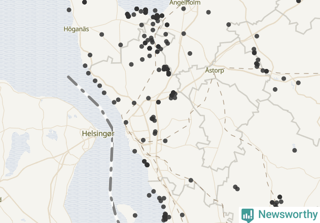 Karta över Helsingborgs kommun